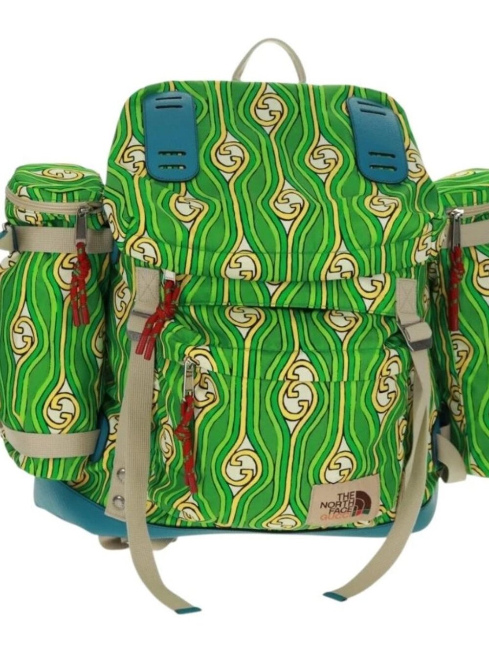 GUCCI The North Face Backpack Nylon Green Silver 650294 Auth 170794SAM - Picture 2 of 15